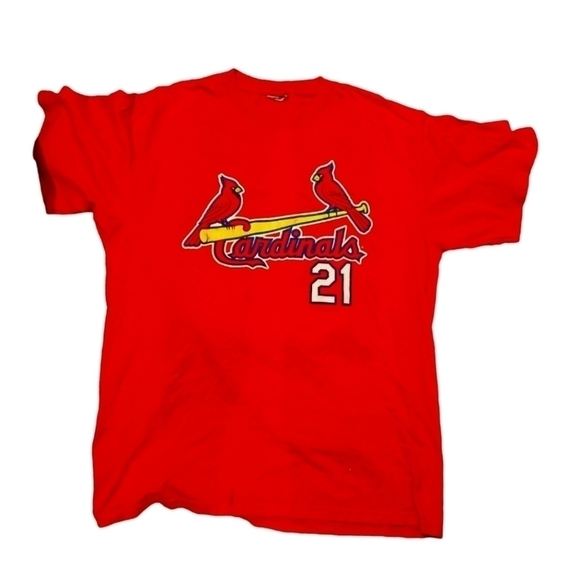 Vintage St. Louis Cardinals 21 Marquis Tee Shirt Red Official MLB 2004 EUC XL - Picture 1 of 8